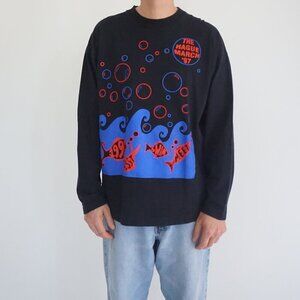 VTG Screen Stars Black Cotton Hague March 97 Graphic Retro 90s Long Sleeve XL